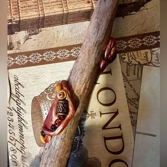 Handcrafted Wooden Wand with Crystal and copper/ gold Accents - Picture 4 of 11
